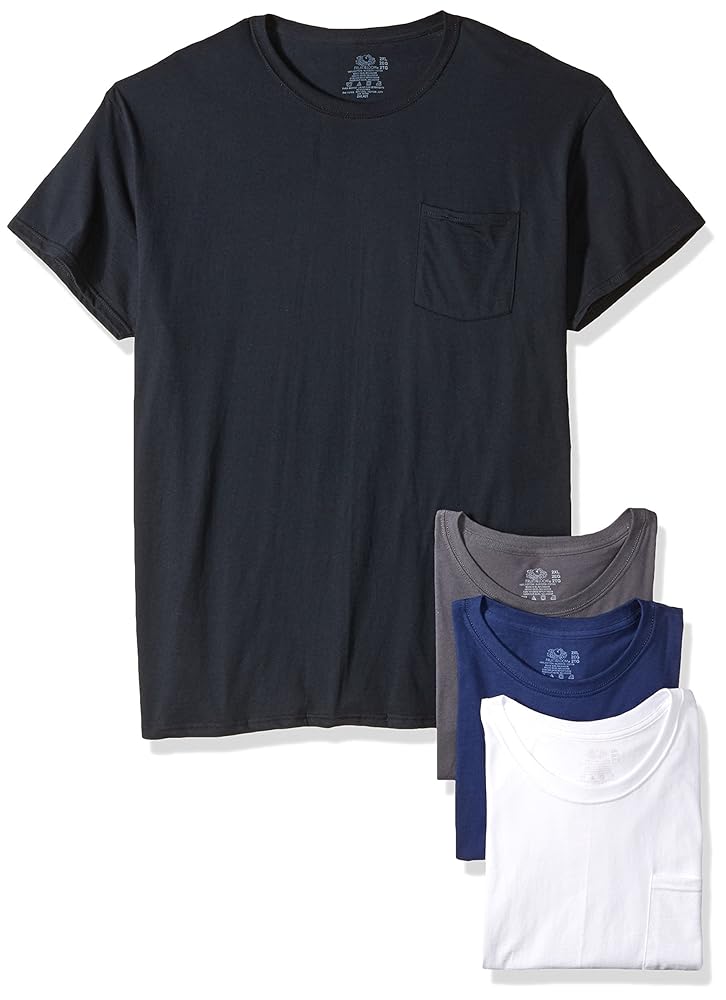 4pk Assorted colors Pocket T-Shirt - 4pack, Black/Grey